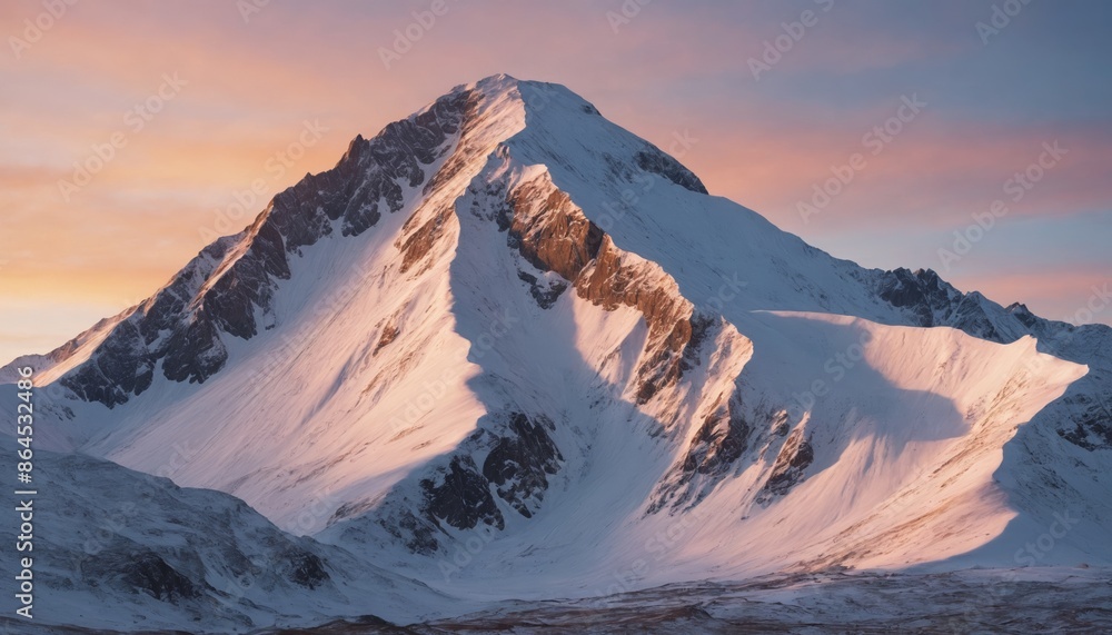 A majestic mountain peak at sunrise in the caucasus mountains A majestic mountain peak at sunrise in the caucasus mountains