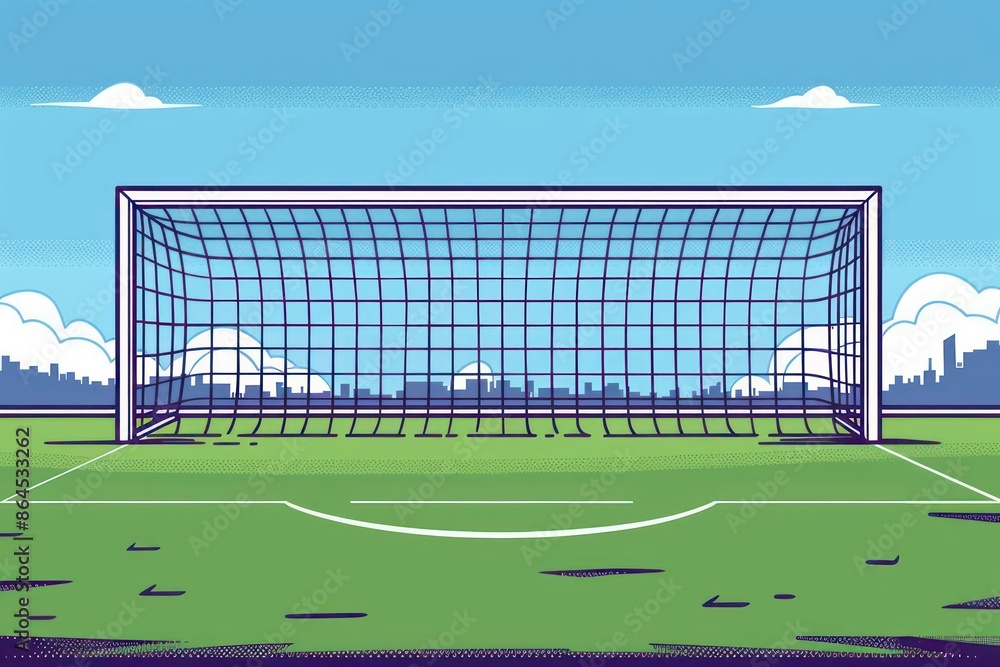 Fototapeta premium A detailed representation of a direct free kick setup, perfect for a banner with ample copy space