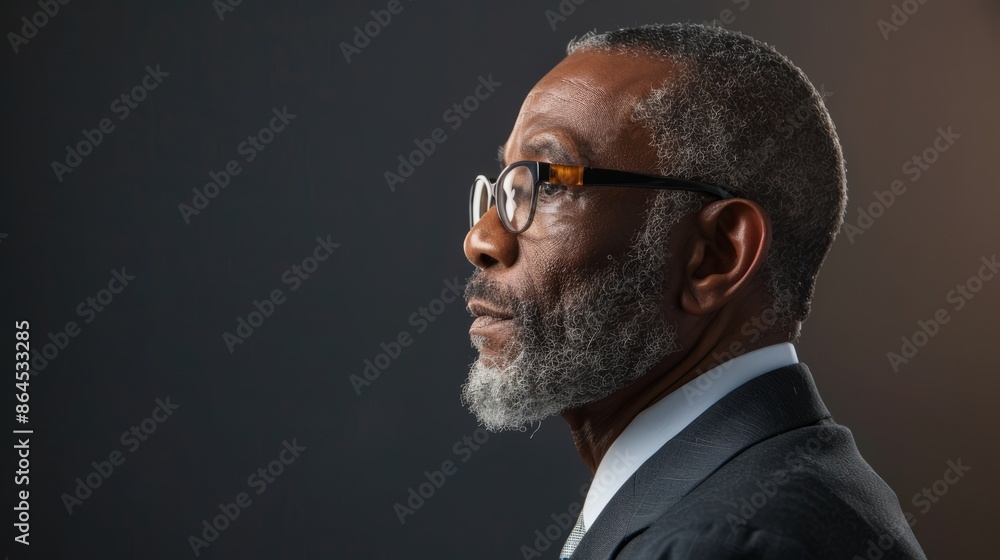 Obraz premium portrait of 50 year black man wearing a suit