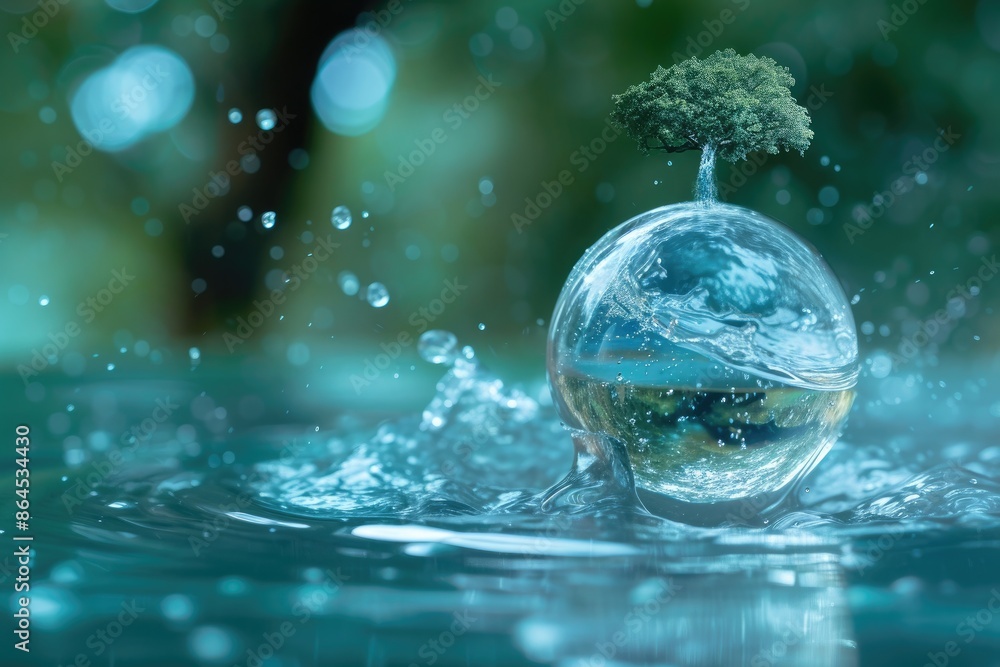 a small tree growing out of a small globe, Abstract representations of the human genome a small tree growing out of a small globe, Abstract representations of the human genome