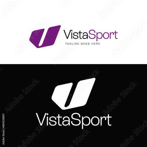 V letter logo, sport logo, fitness logo, abstract logo, athlete , minimalist, modern