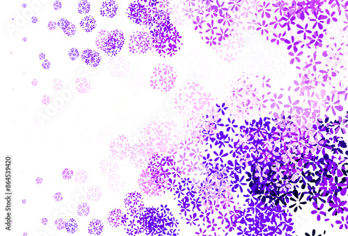 Light Purple vector doodle texture with leaves.