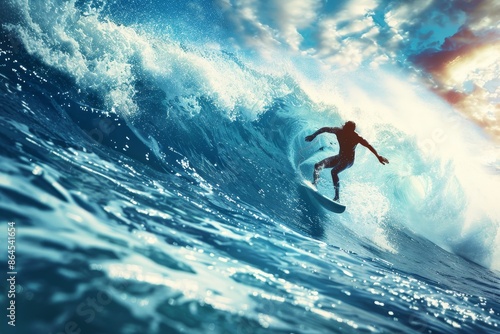 surfer on the wave Generative AI © València