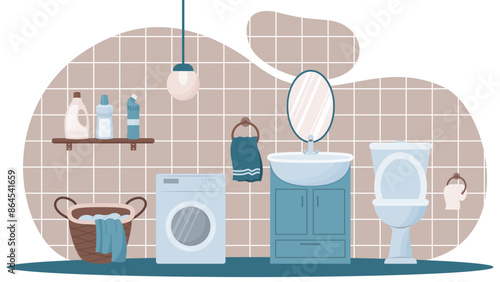 bathroom interior illustration