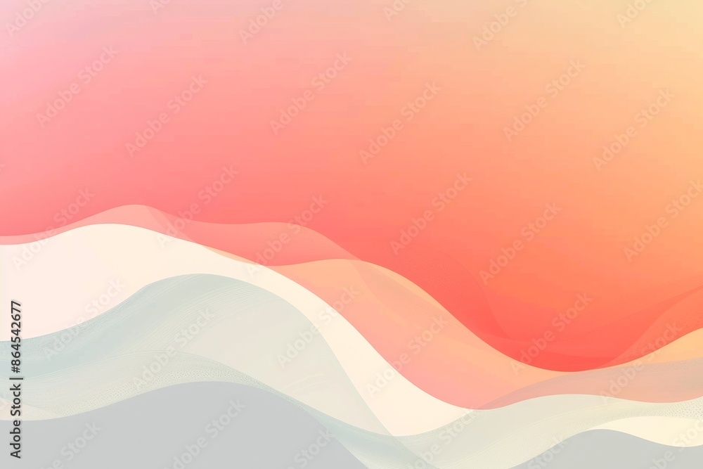 Fototapeta premium Abstract peach and grey gradient background with wavy lines