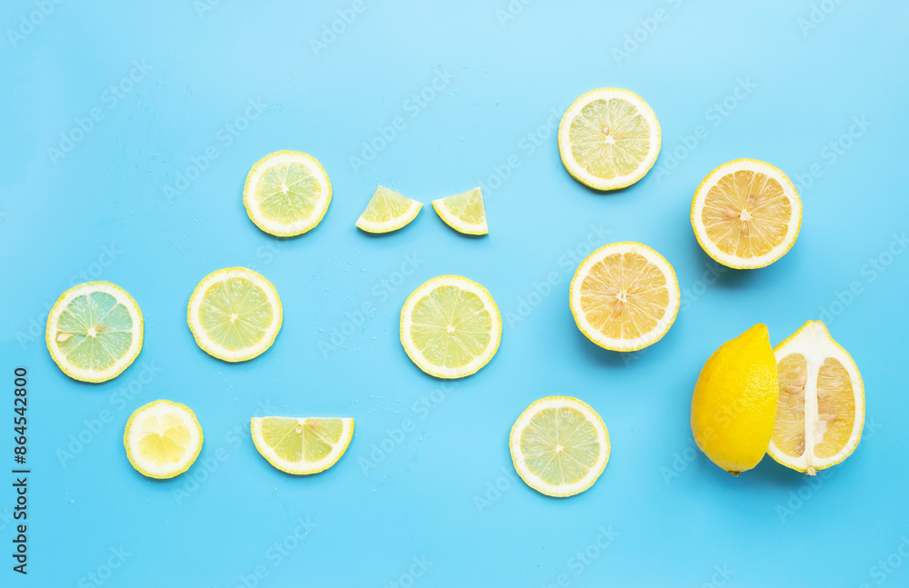 Fresh lemon slices isolated on white Fresh lemon slices isolated on white