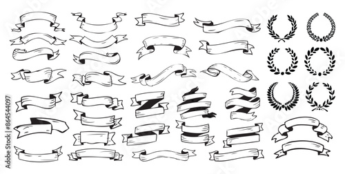Handsketched Vector Ribbons black on white