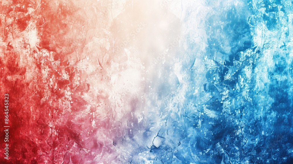 Fototapeta premium Vibrant grainy background blue red white abstract noise texture color gradient backdrop header poster banner design