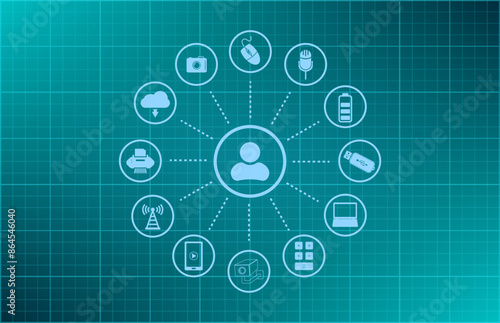 Vector illustration blue background