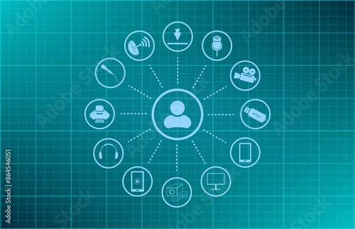 Vector illustration blue background