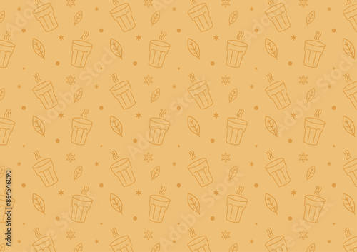 Indian hot drink vector. Indian chai icon. Chai is Indian drink. Chai tea pattern.