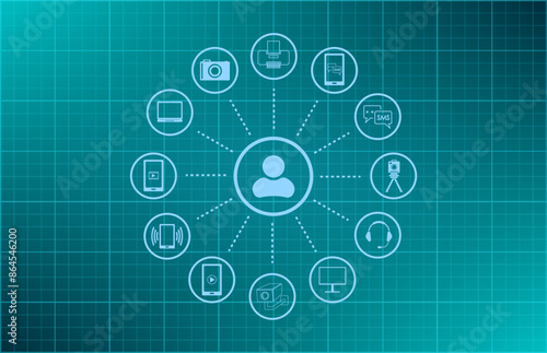 Vector illustration blue background