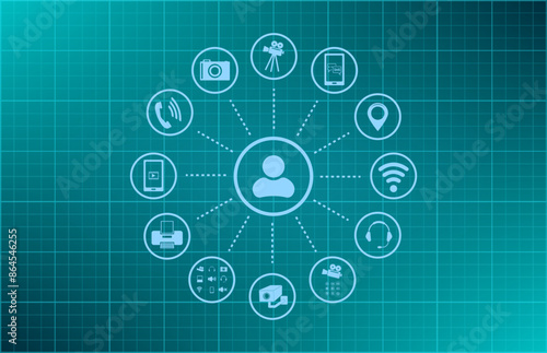 Vector illustration blue background