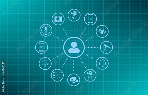 Vector illustration blue background