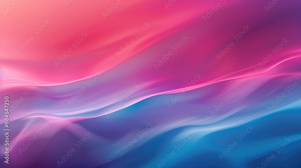 Fototapeta premium Abstract background blue red pink grainy gradient wave blurred noise textured banner poster design
