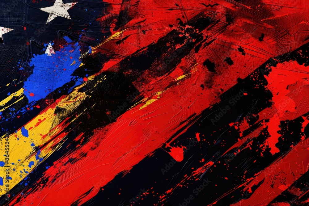 Close-up of painting of flag Close-up of painting of flag