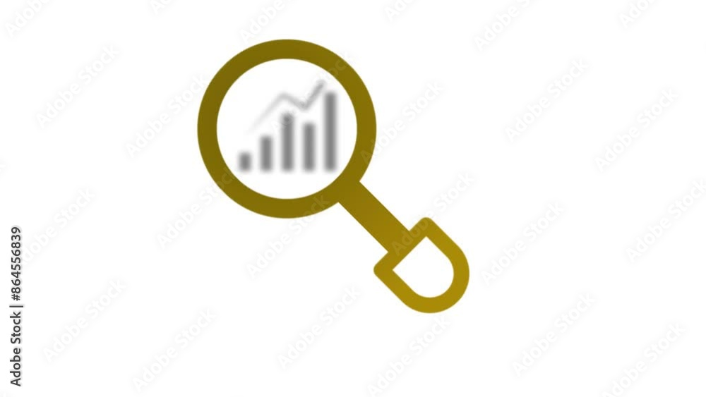 Recharge magnify glass by, isolated stock market data Search animation. on black and white background. Recharge magnify glass by, isolated stock market data Search animation. on black and white background.