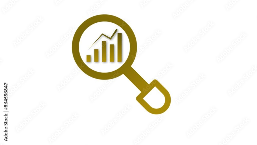 Recharge magnify glass by, isolated stock market data Search animation. on black and white background. Recharge magnify glass by, isolated stock market data Search animation. on black and white background.