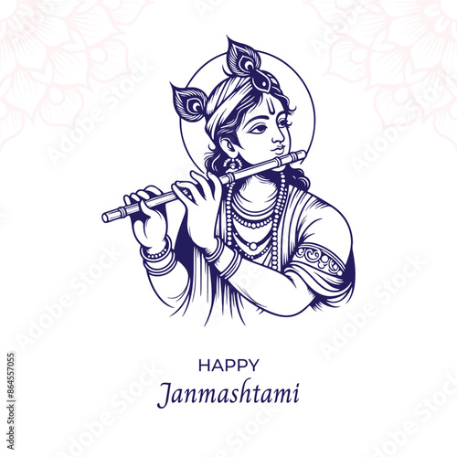 happy janmashtami hindu festival social media post vector design