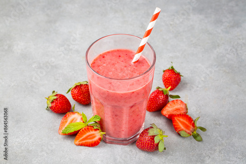 Strawberry smoothie or milk...