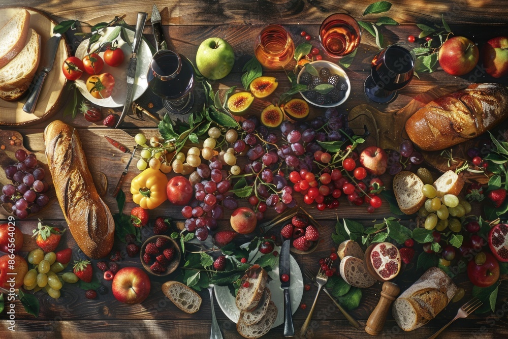 Naklejka premium Food buffet with various dishes