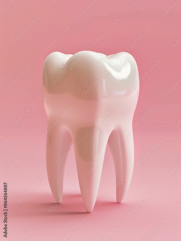 Pink Tooth on White Surface Pink Tooth on White Surface