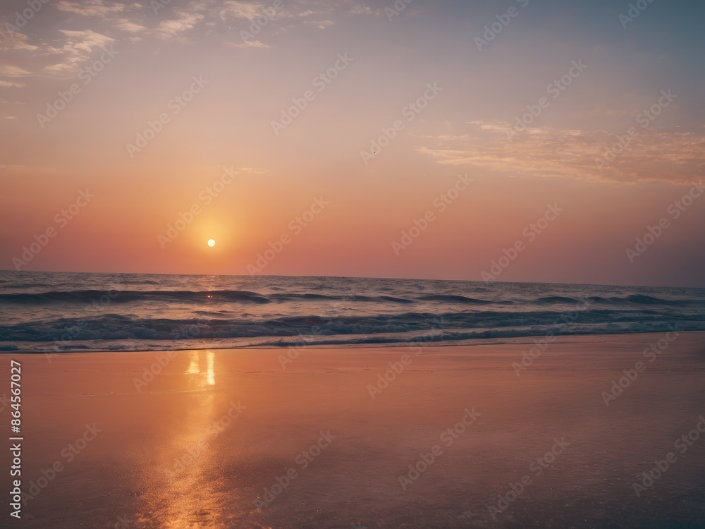beautiful sunset at the beach, high ligth blue beautiful sunset at the beach, high ligth blue