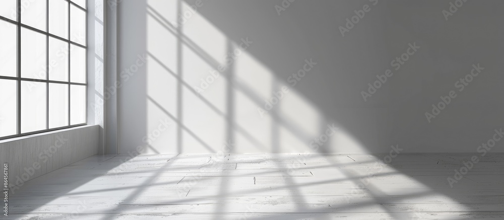 White studio backdrop for presenting products with gray room and window shadows for a blurred background display. White studio backdrop for presenting products with gray room and window shadows for a blurred background display.