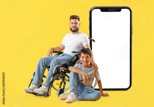 Little boy and his father i...