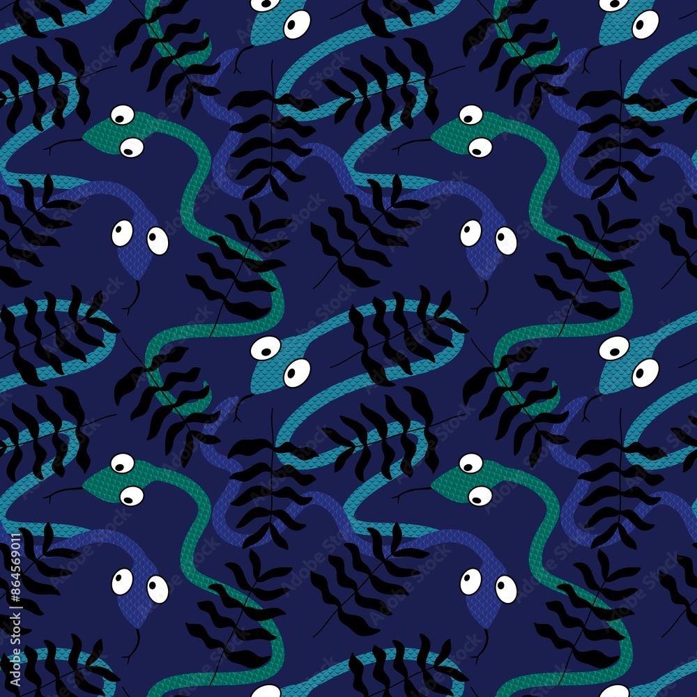 Cartoon animals seamless snake pattern for wrapping and kids new 2025 year Cartoon animals seamless snake pattern for wrapping and kids new 2025 year
