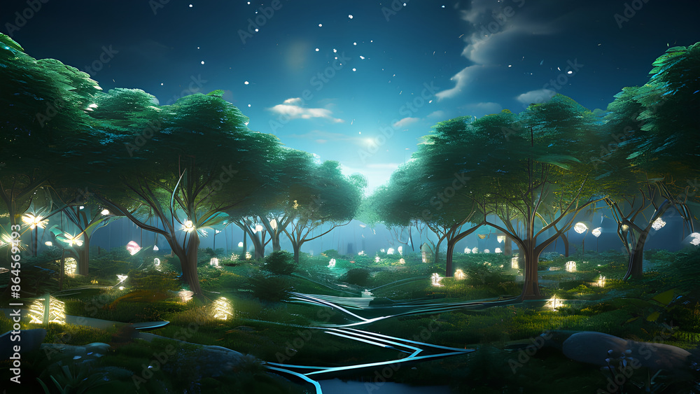 Obraz premium A Forest Where Products Take Root where A Sustainable Supply Chain Flourishes 