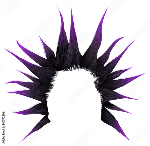 shaggy man hairstyle black violet colour.
beauty style.high hair styling .