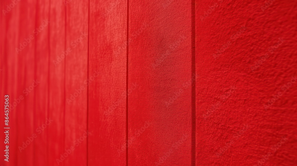 Fototapeta premium Bright red textured wooden wall provides vibrant display.