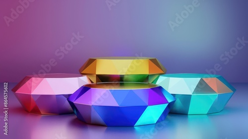 Colorful geometric shapes in high-definition display photo
