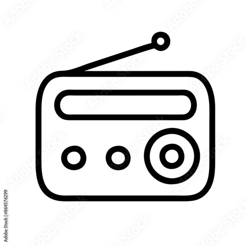 radio icon on square internet button