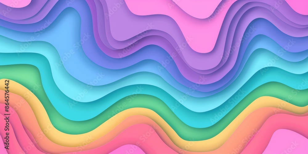 Multicolor abstract background with wavy layers in pastel shades Multicolor abstract background with wavy layers in pastel shades