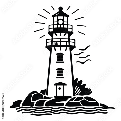 Nautical lighthouse sea navigation beacon