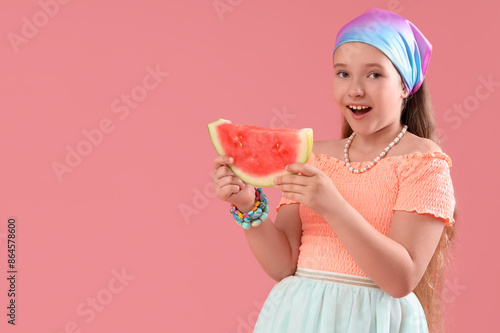 Surprised little girl with ...