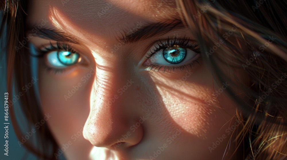 Close-up of a Woman's Eye with Blue Iris Close-up of a Woman's Eye with Blue Iris