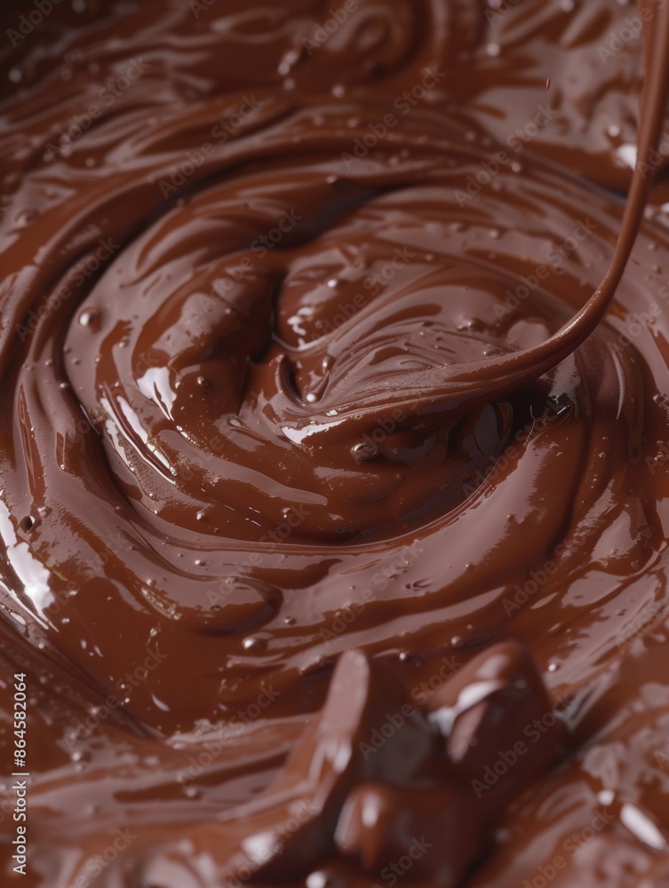 Melted Chocolate on Wooden Spoon Melted Chocolate on Wooden Spoon