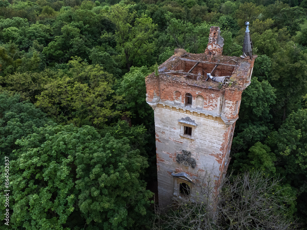 ruins of a tower in the forest
