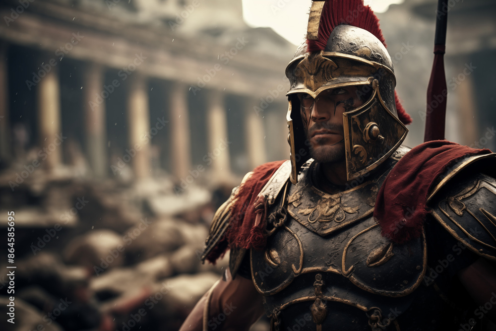 Gladiator in combat. Gladiator combat. Topics related to ancient Rome