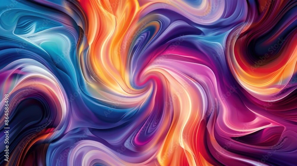 Abstract colorful swirl of paint with a rainbow of color background Abstract colorful swirl of paint with a rainbow of color background