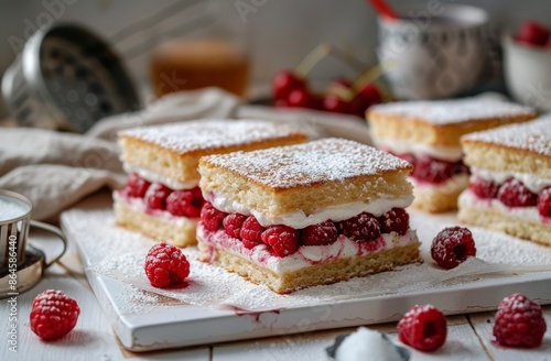 Wallpaper Mural Fresh Raspberry Cake Squares on Cooling Rack Torontodigital.ca