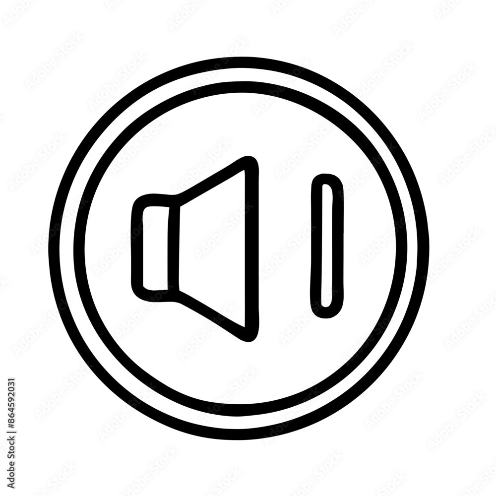 Minimalist black and white speaker icon, sound and audio representation Minimalist black and white speaker icon, sound and audio representation