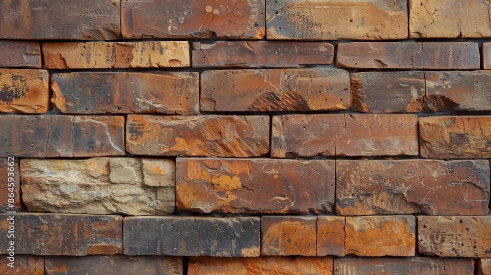 Close up photo of decorative brick wall horizontal view Close up photo of decorative brick wall horizontal view