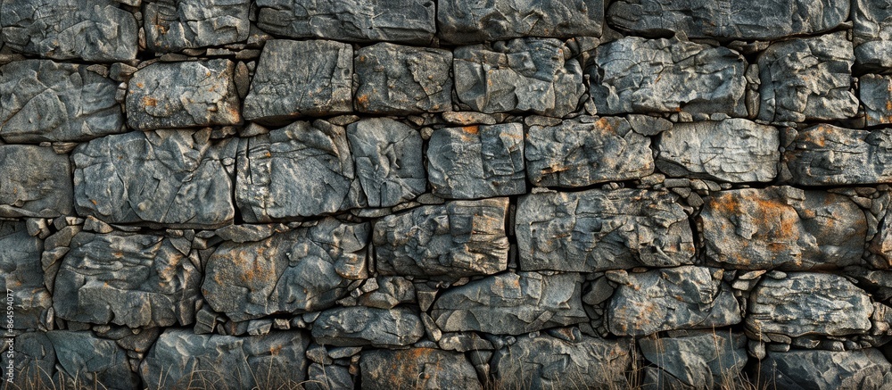 Background featuring a small stone wall texture with copy space image.