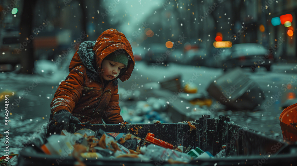 children poverty concept desperate child searching food in the garbage children poverty concept desperate child searching food in the garbage