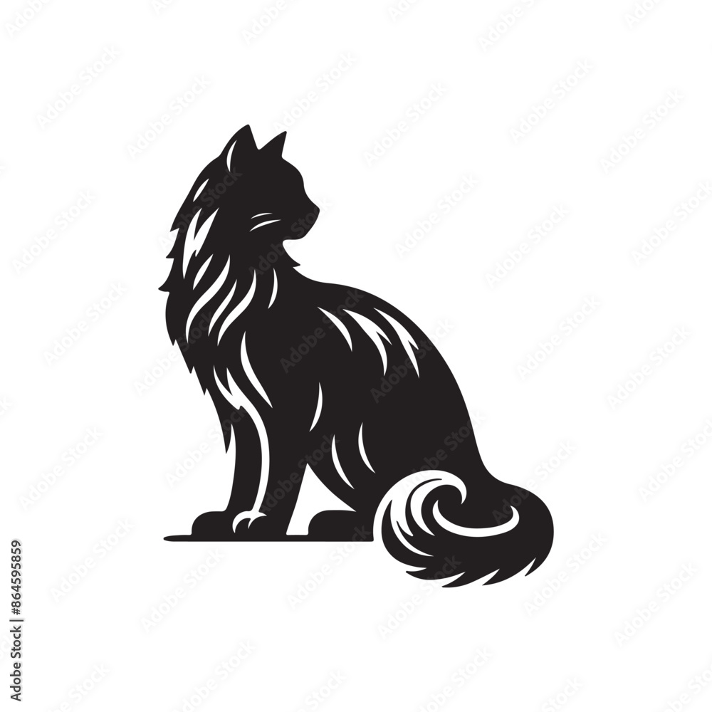 Obraz premium Cat Silhouette Illustration Art Design