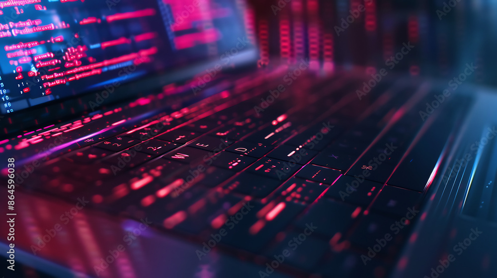 Laptop with Code on Screen Symbolizing Tech Innovation Laptop with Code on Screen Symbolizing Tech Innovation